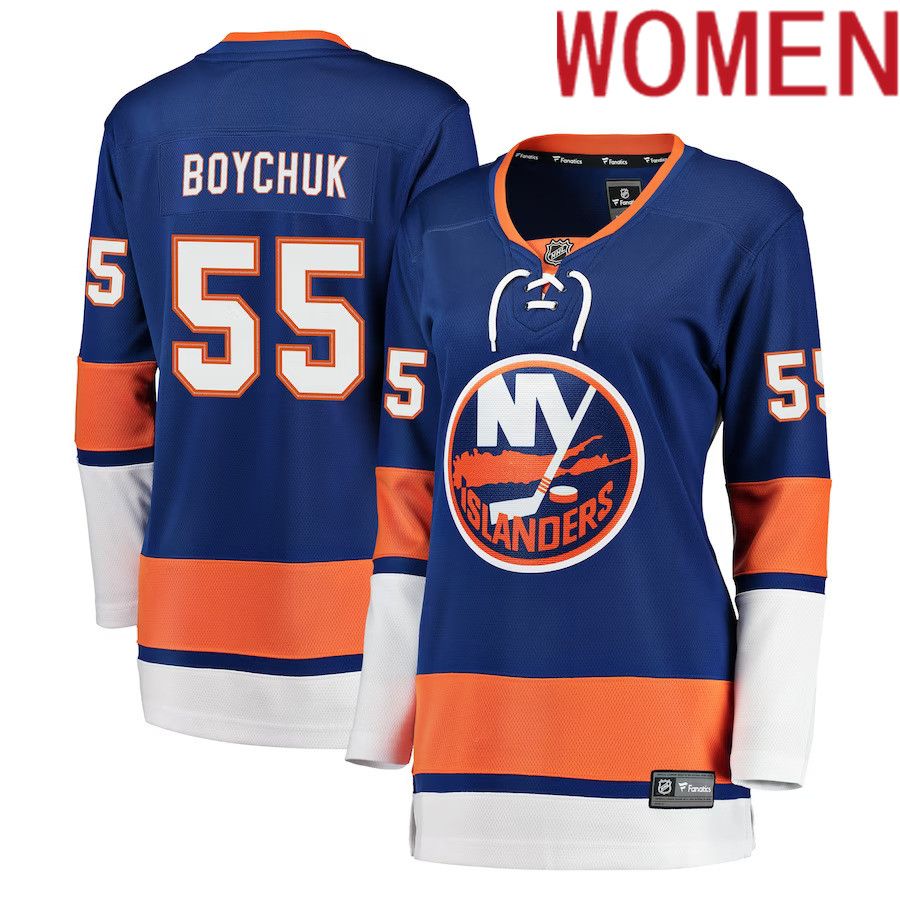 Women New York Islanders #55 Johnny Boychuk Fanatics Branded Royal Breakaway Player NHL Jersey->women nhl jersey->Women Jersey